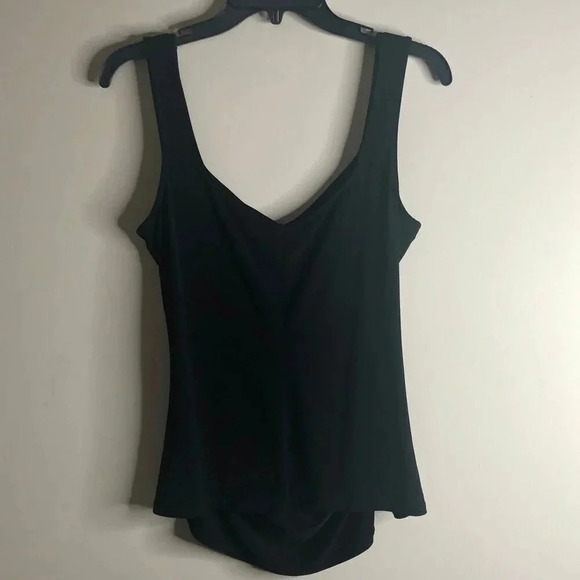 Laundry by Shelli Segal Wide-Strappy Black Top, Size M - Picture 3 of 10